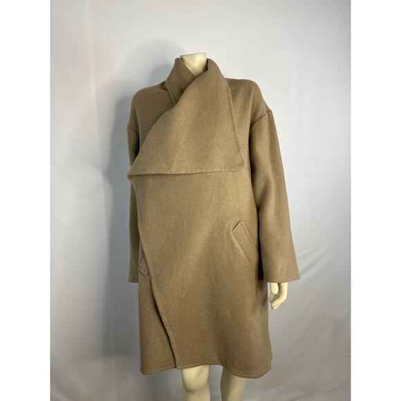 NWT Lauren Ralph Lauren truffle color draped waterfall open front coat size med - Picture 7 of 16